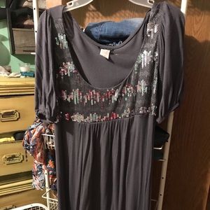 Gray sequin top dress